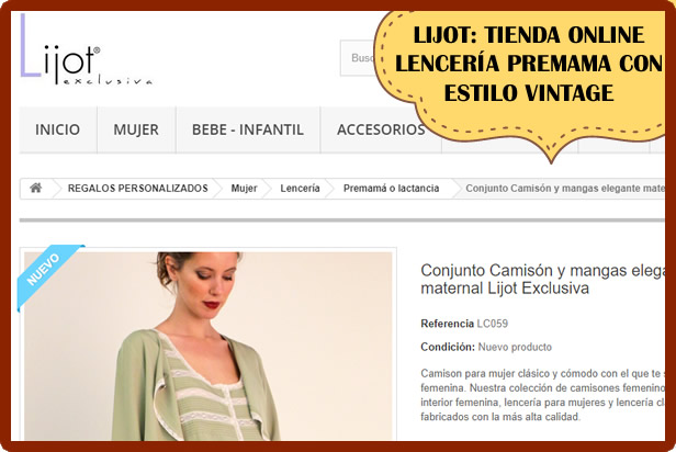 Lijot: tienda de Lenceria premama con modelos clásicos muy atractivos